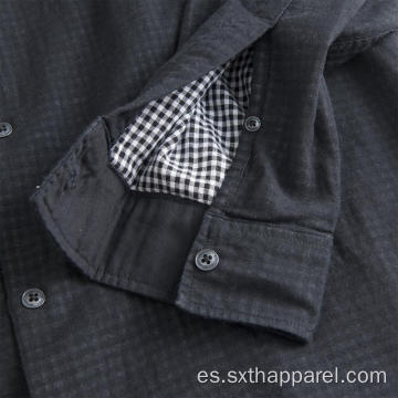 Camisa de corte entallado reversible de manga larga para hombre